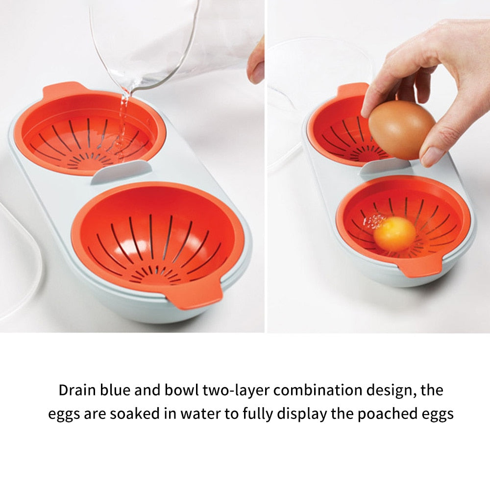 Microwave Egg Maker - Holds Up to Two Eggs and Cooks in 45 Seconds -  Cooking Utensil